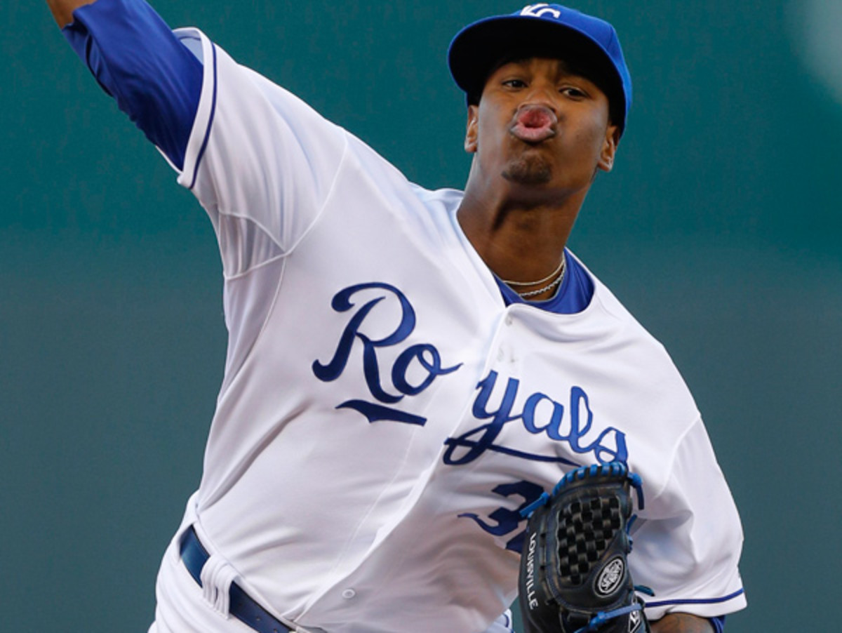 Yordano Ventura has already come close to 103 mph on his pitches twice. (Ed Zurga/Getty Images)
